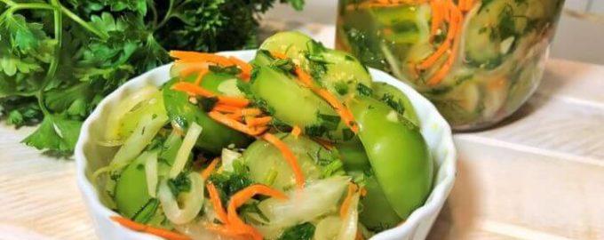 Салат из зеленых помидор - рецепт с фото